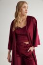 Scarlet Velvet Kimono Bordeaux