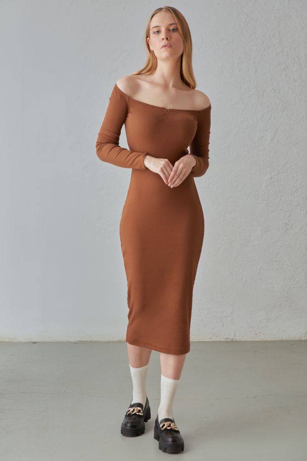 Septum Long Rib-Knit Dress