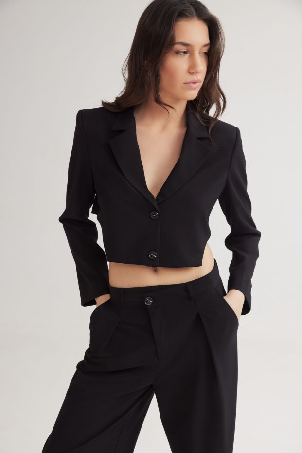 Paige Cropped Blazer Black