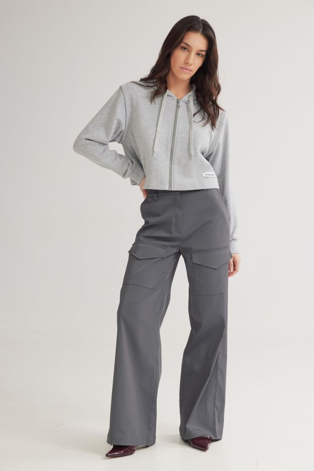 Flow 2 in 1 Cropped Jacket Light Grey