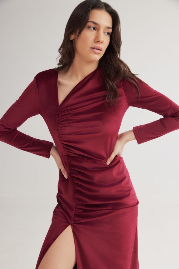 Fierce Velvet Dress Bordeaux