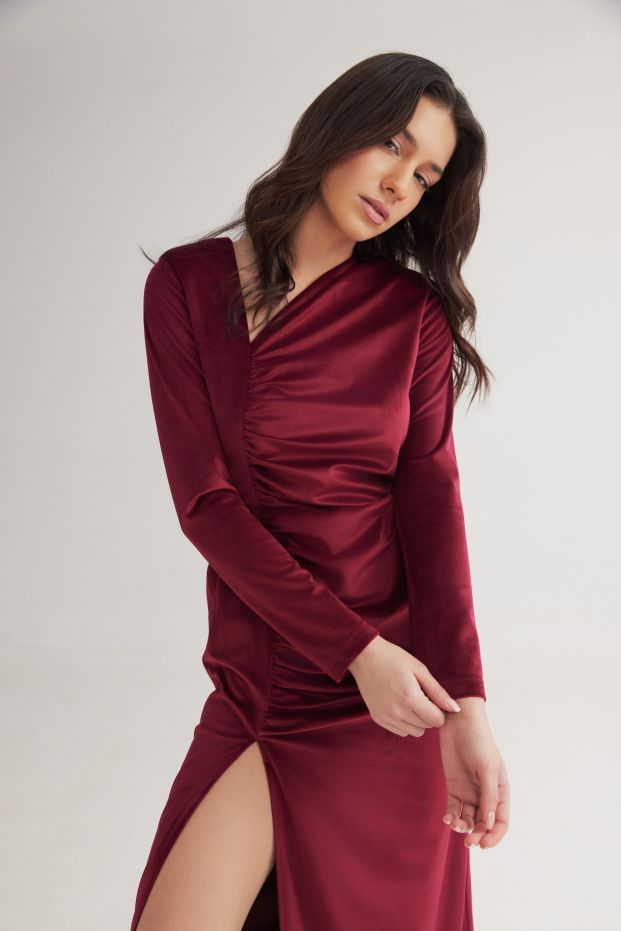 Fierce Velvet Dress Bordeaux