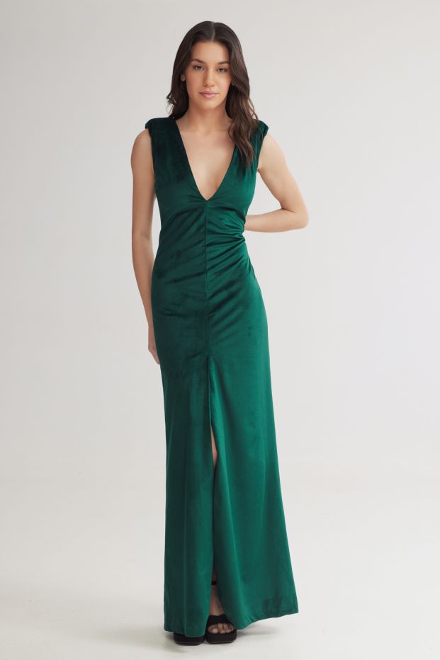 Dame Velvet Dress Green