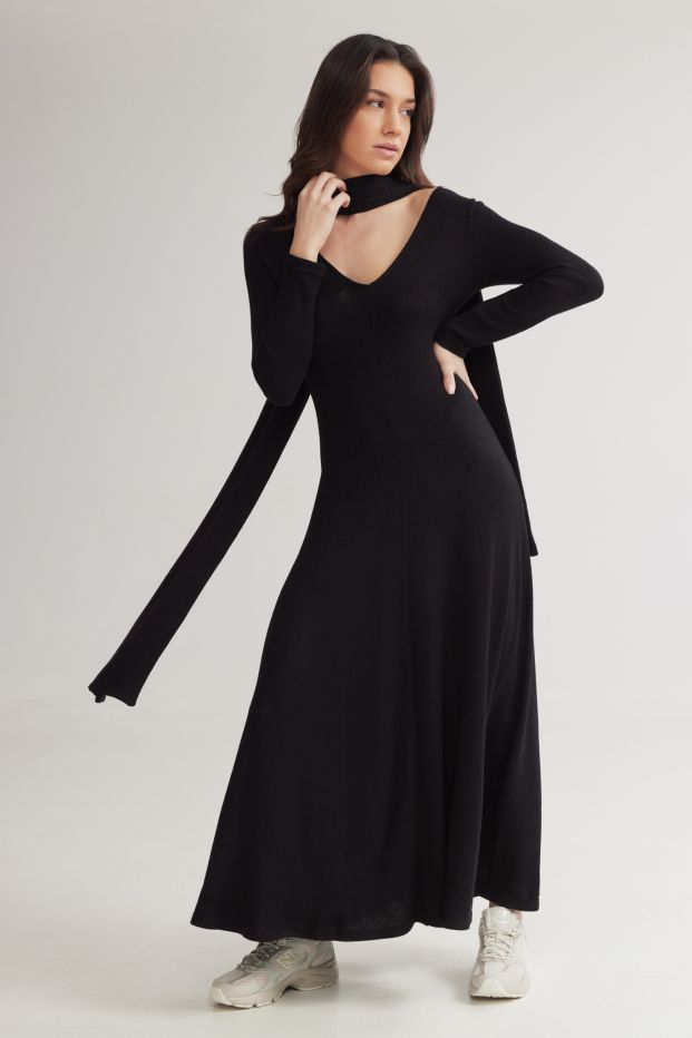 Uma Long Dress Black