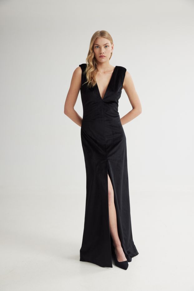 Dame Velvet Dress Black