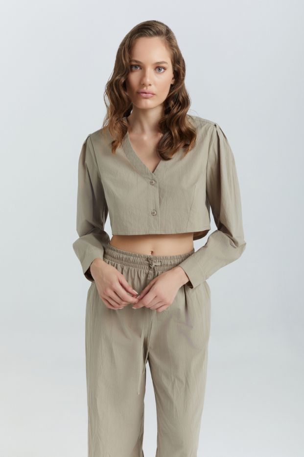 Wrinkles Crop Shirt