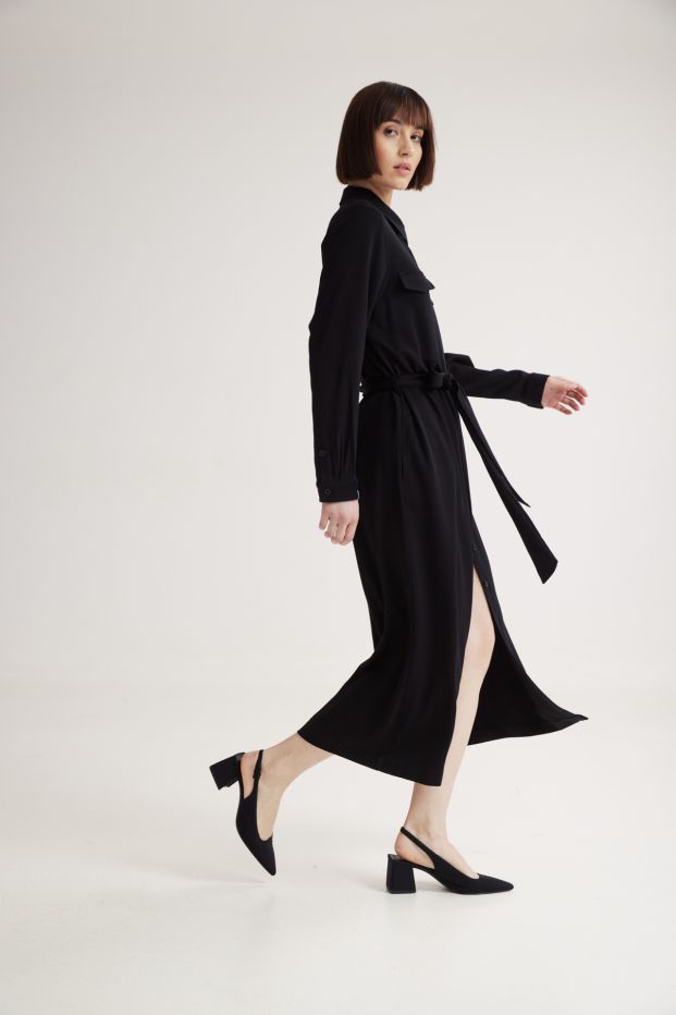 Glacial Shirt Dress Black