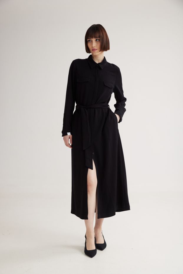 Glacial Shirt Dress Black