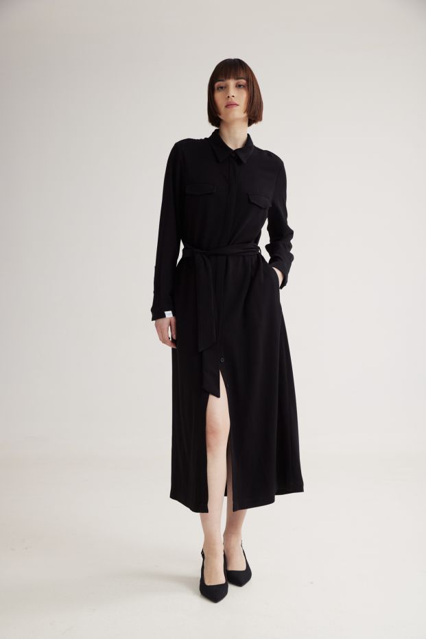 Glacial Shirt Dress Black