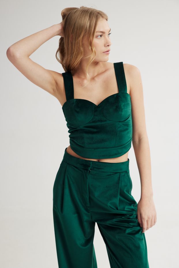 Scarlet Velvet Top Green