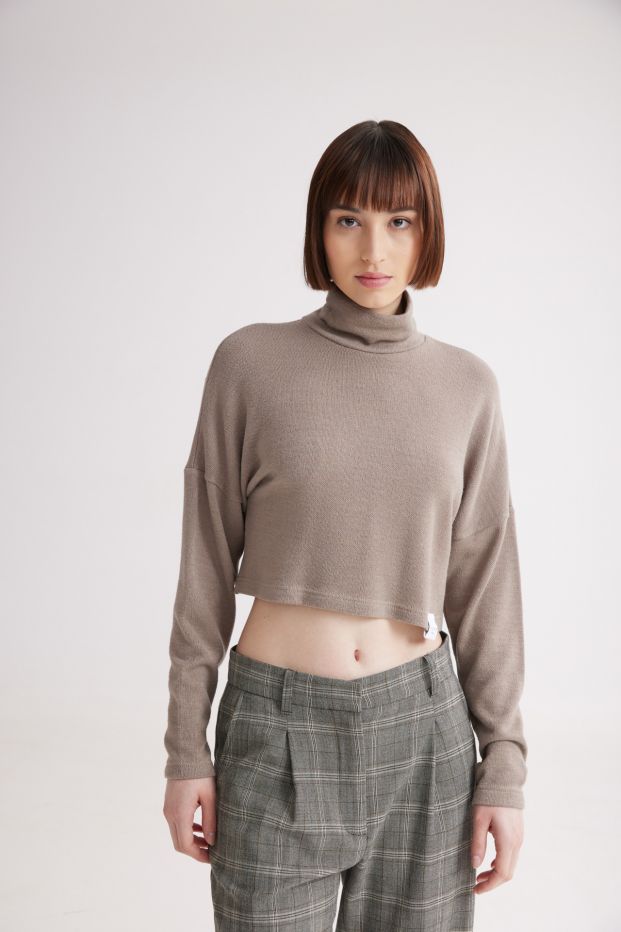 Bennet Turtleneck Top Taupe