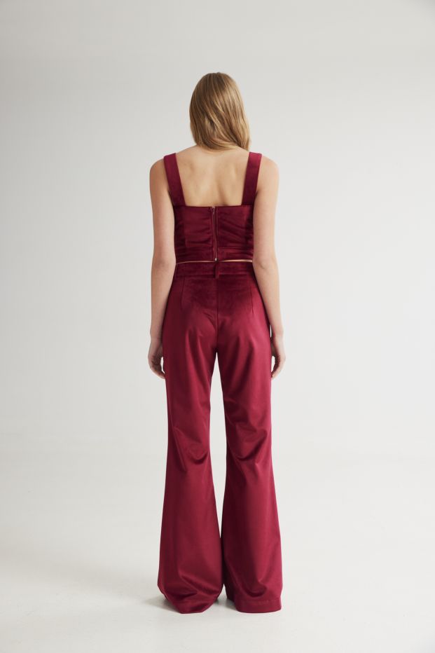 Scarlet Velvet Top Bordeaux