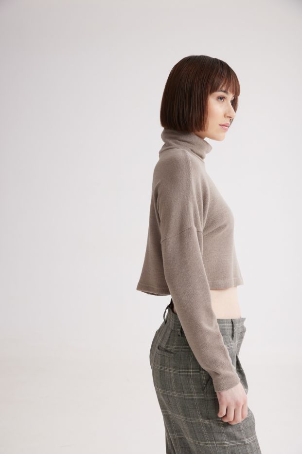 Bennet Turtleneck Top Taupe