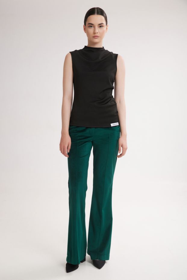 Scarlet Velvet Flare Pants Green