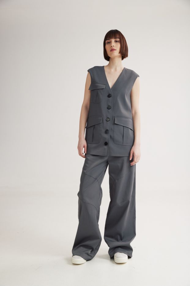 Carlo Wide Pants Grey