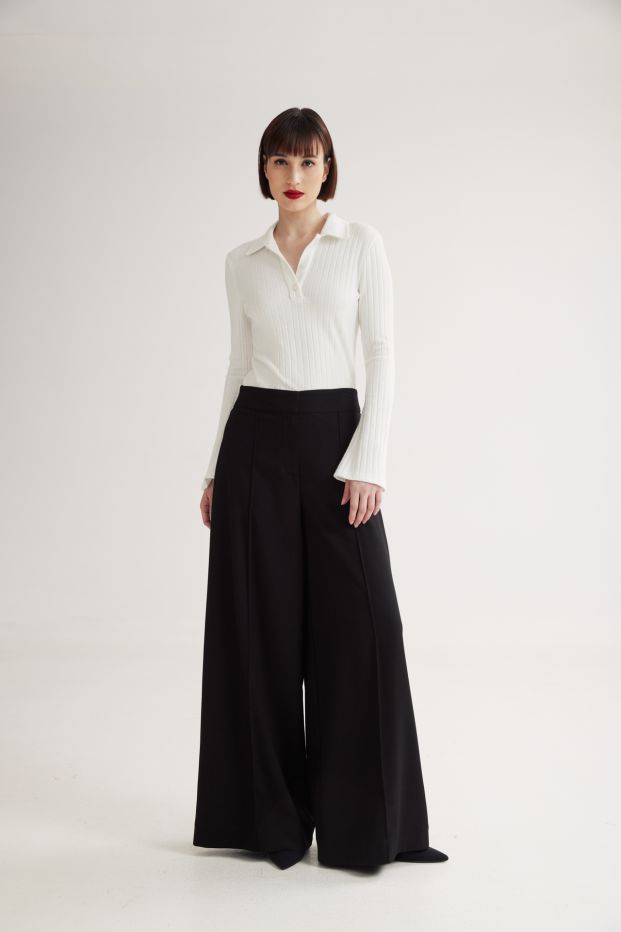 Colyn Pleated Wide Pants Black