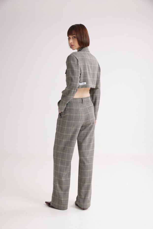 Scottish Checked Pants Grey