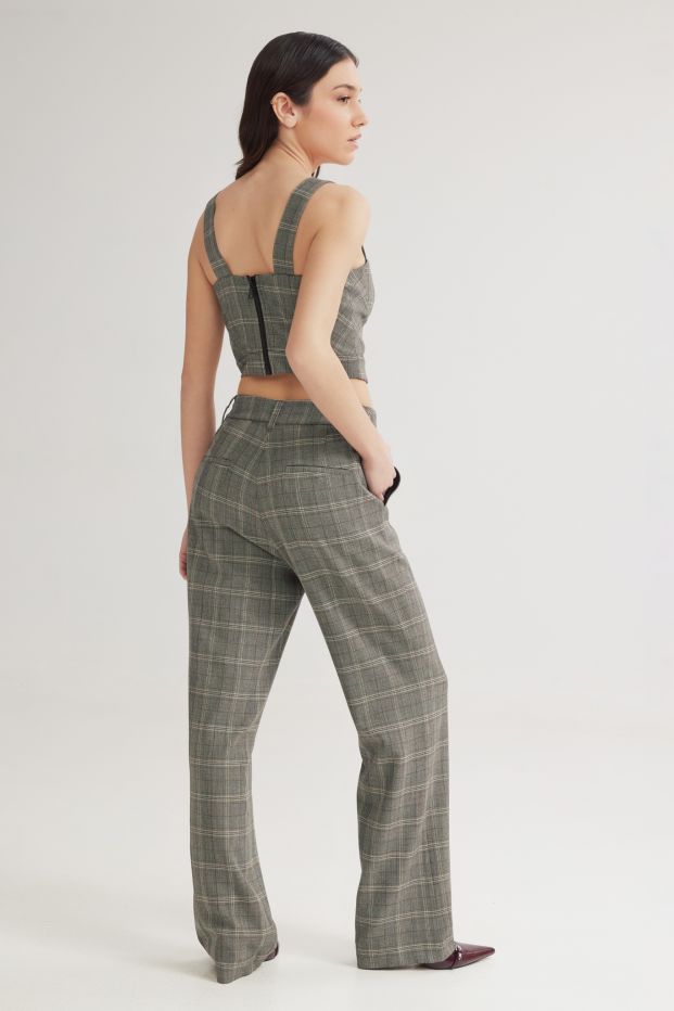 Scottish Checked Long Pants Grey